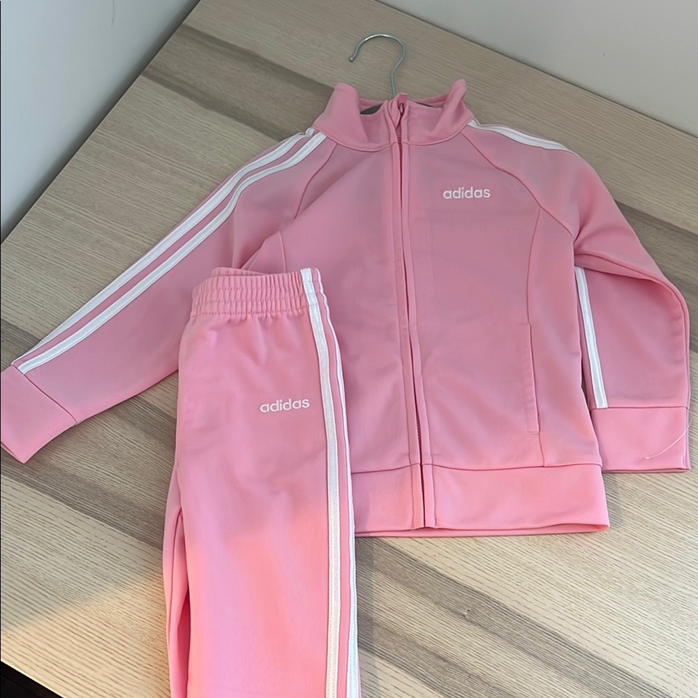Adidas Pink Tracksuit Set - 24 Months